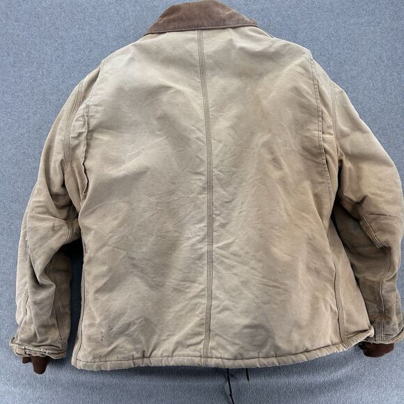 Vintage Carhartt Jacket Men XL Large Duck Canvas Chore Coat Corduroy Collar Barn - Picture 12 of 16